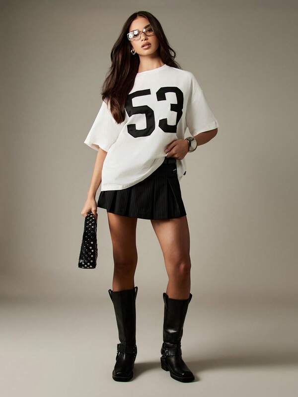 Missguided Missguided X Playboy Graphic Print T-Shirt With 53 Number
