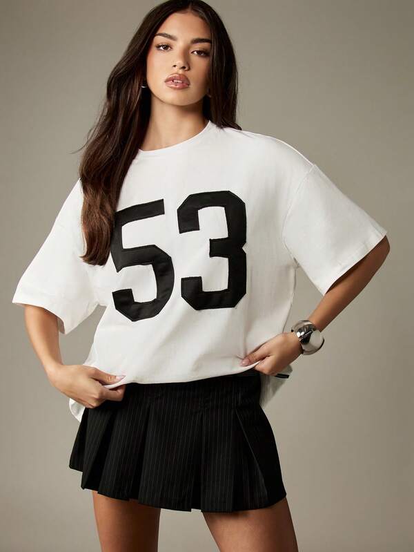 Missguided Missguided X Playboy Graphic Print T-Shirt With 53 Number