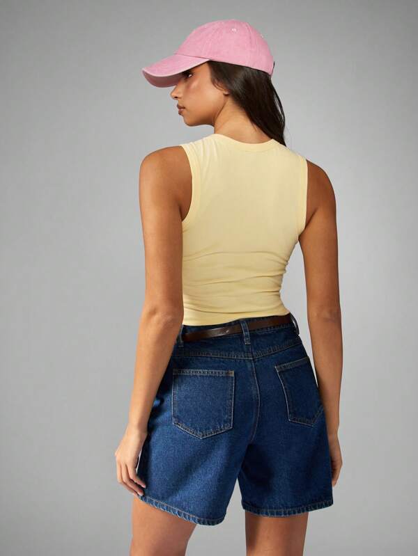 Missguided Missguided X Playboy High Neck Sleeveless Crop Tank With Brand Logo