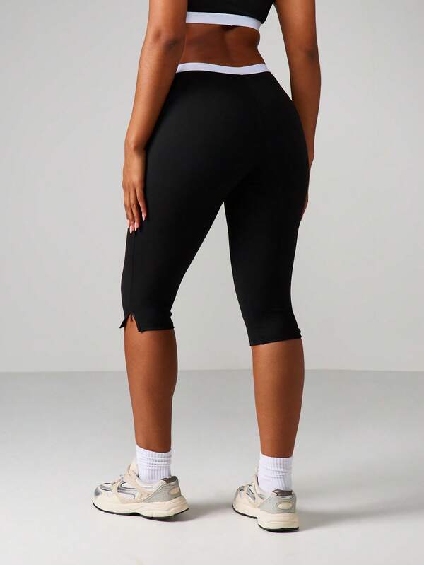Missguided Missguided X Playboy High Rise Capri Leggings With Branded Waistband