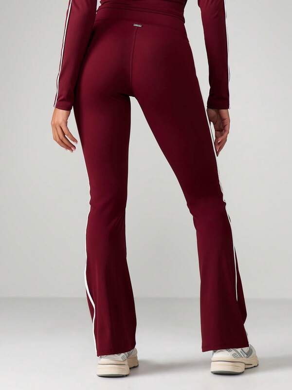 Missguided Missguided X Playboy High Rise Flare Pants With Side Stripes