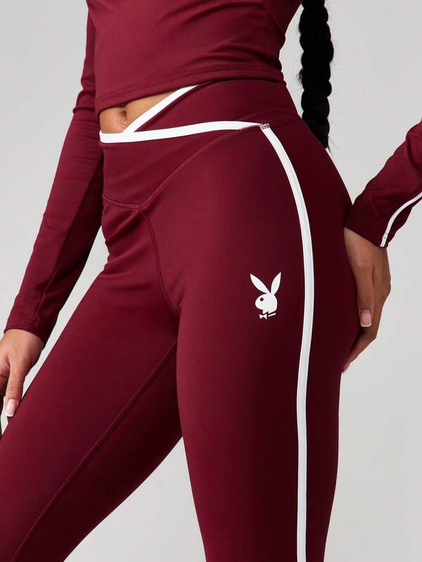Missguided Missguided X Playboy High Rise Flare Pants With Side Stripes