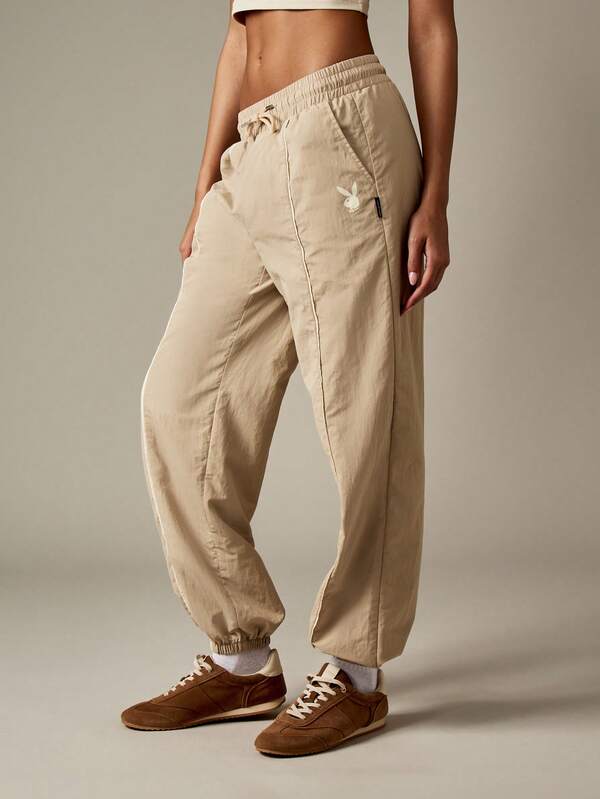 Missguided Missguided X Playboy High Rise Jogger Pants With Logo