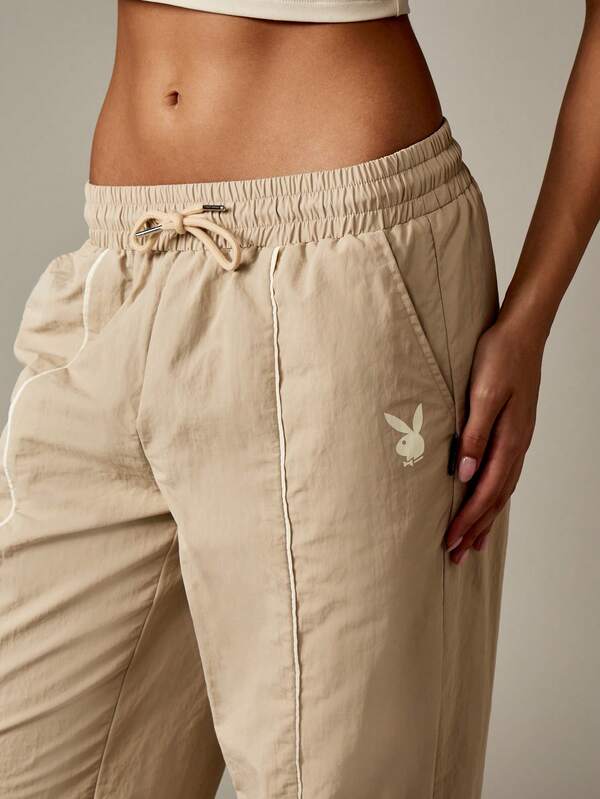 Missguided Missguided X Playboy High Rise Jogger Pants With Logo