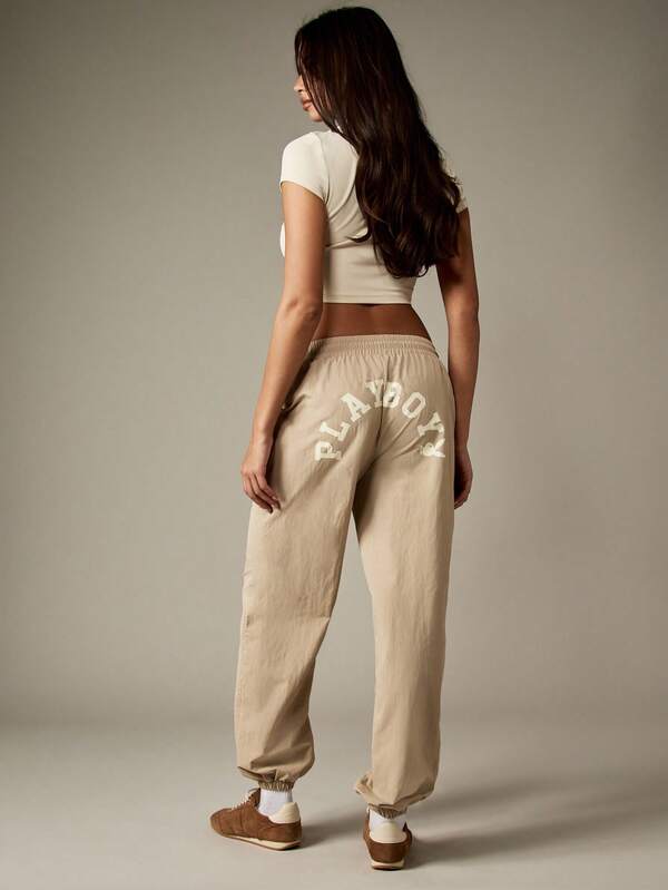 missguided Missguided x Playboy High Rise Jogger Pants With Logo