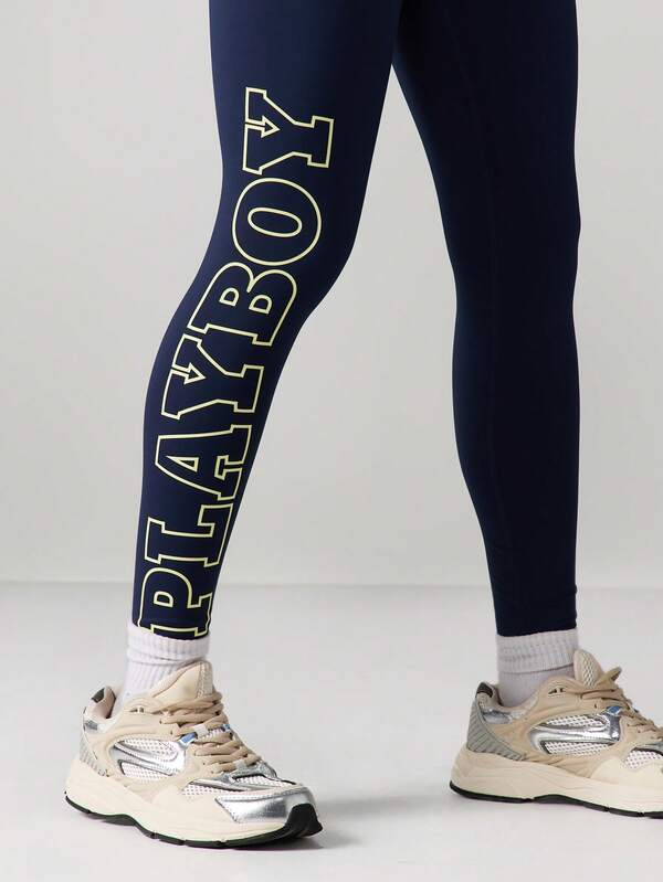 Missguided Missguided X Playboy High Rise Leggings With Logo