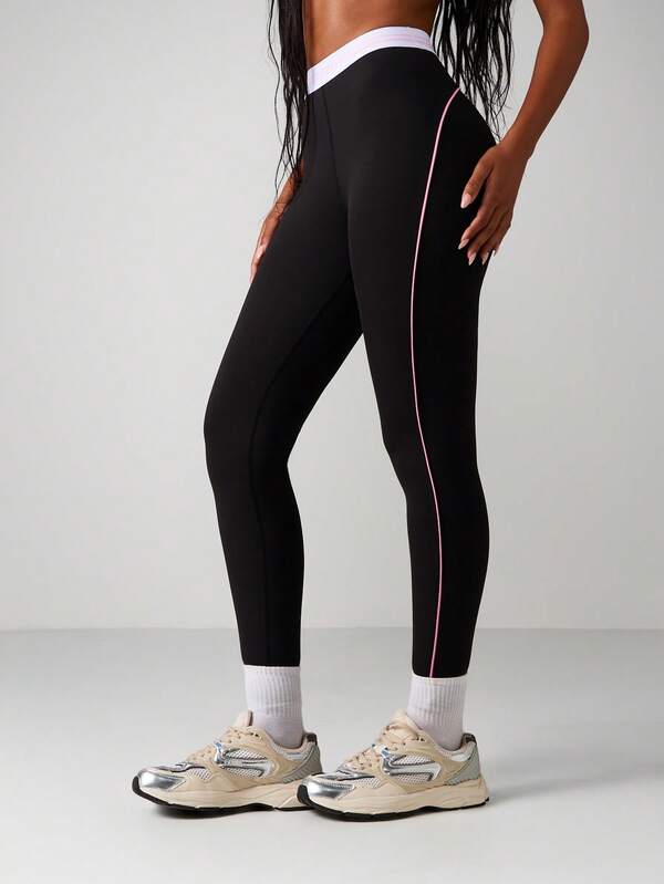 missguided Missguided x Playboy High Rise Leggings With Side Stripe