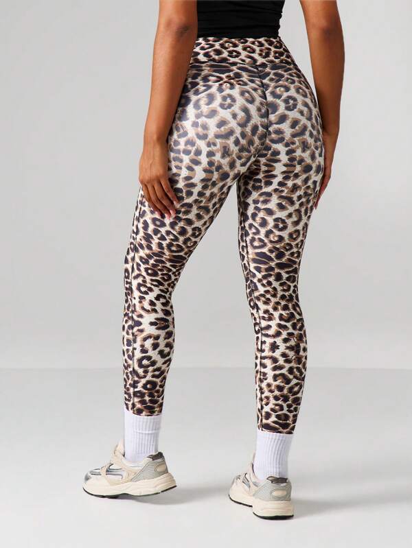 Missguided Missguided X Playboy High Rise Leopard Print Sports Leggings
