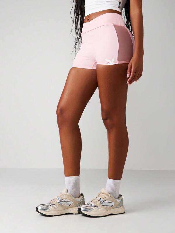 Missguided Missguided X Playboy High Rise Shorts With Cut Out Detail