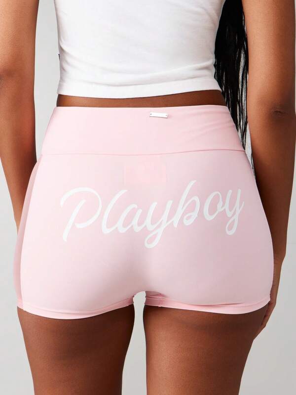 missguided Missguided x Playboy High Rise Shorts With Cut Out Detail