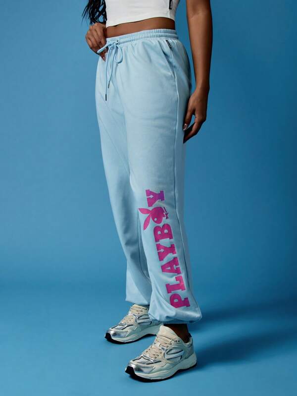 Missguided Missguided X Playboy High Waist Drawstring Athleisure Jogger Sweatpants