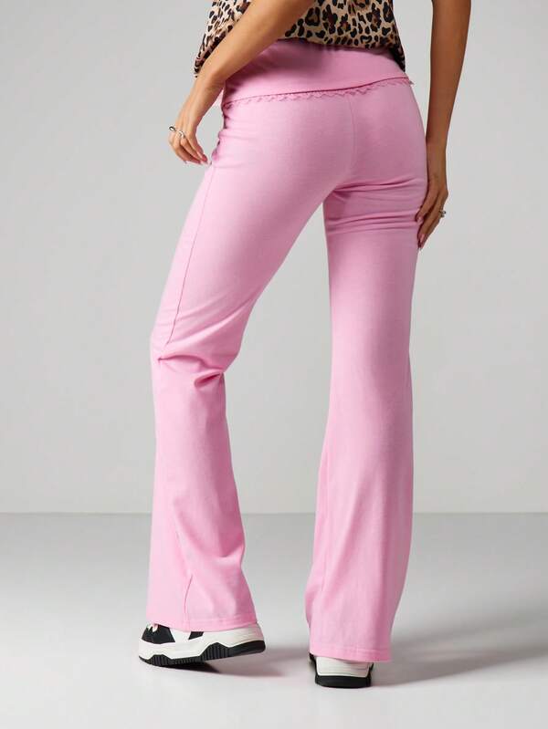 Missguided Missguided X Playboy High Waist Flare Leg Pants With Print