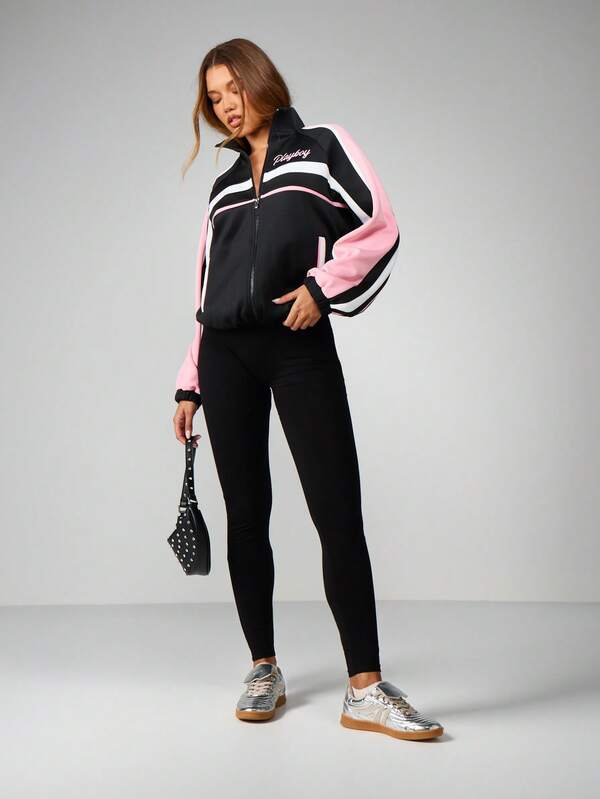 Missguided Missguided X Playboy High Waisted Embossed Leggings With Stretch