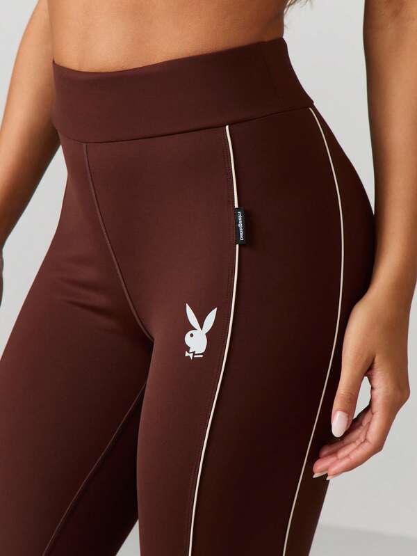 Missguided Missguided X Playboy High Waisted Leggings With Contrast Piping