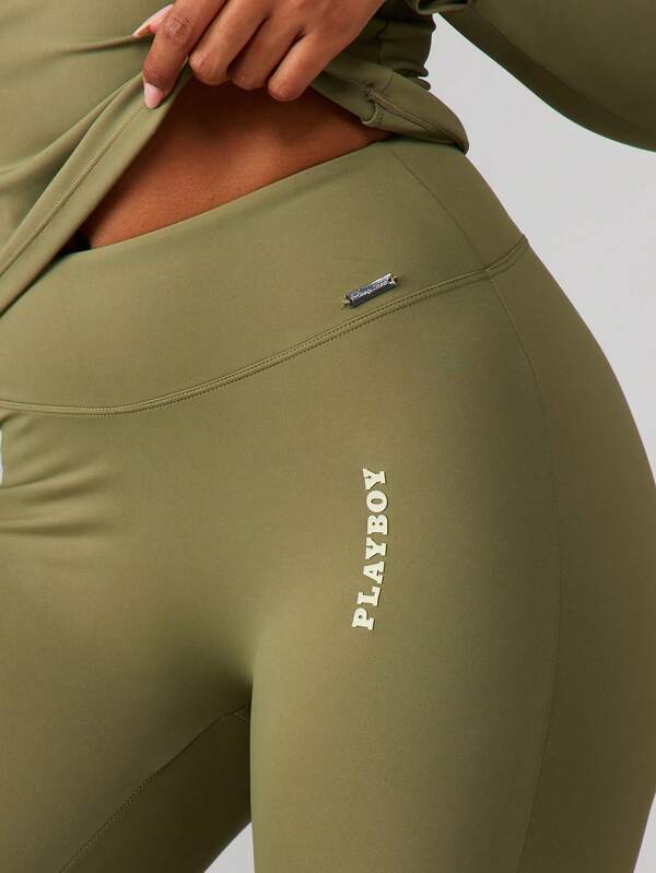 Missguided Missguided X Playboy High Waisted Logo Detail Leggings