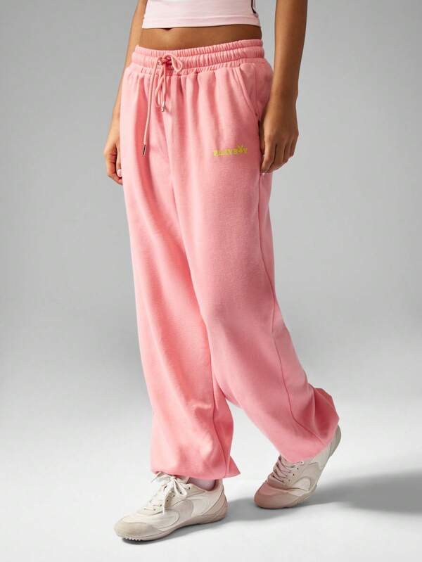 Missguided Missguided X Playboy High Waisted Loose Wide Leg Everyday Comfort Sweatpants