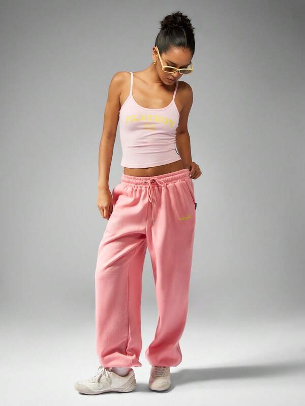 Missguided Missguided X Playboy High Waisted Loose Wide Leg Everyday Comfort Sweatpants