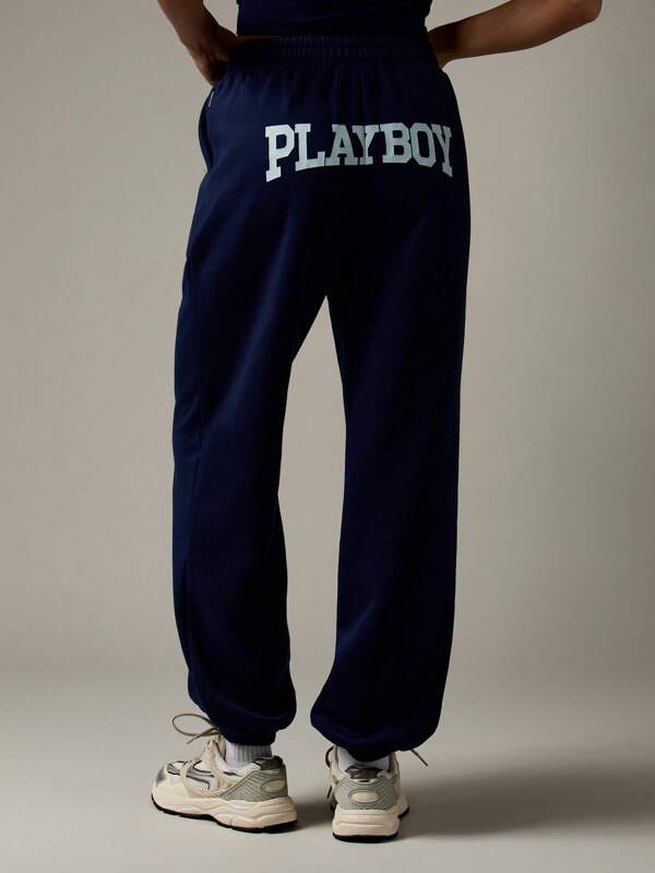 missguided Missguided x Playboy Jogger Sweatpants With Side Pockets Cuffed Ankle