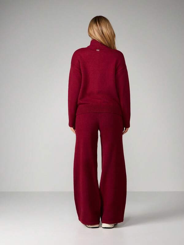 Missguided Missguided X Playboy Knit Zip Up Cardigan With Wide Leg Trousers