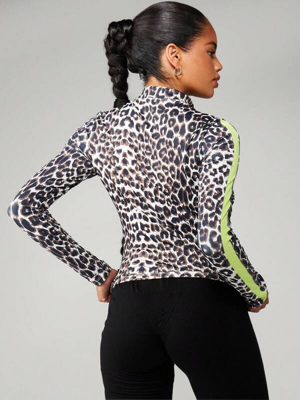 Missguided Missguided X Playboy Leopard Print Full Zip Track Jacket