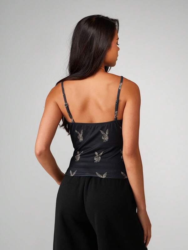 Missguided Missguided X Playboy Leopard Print Scoop Neck Cami