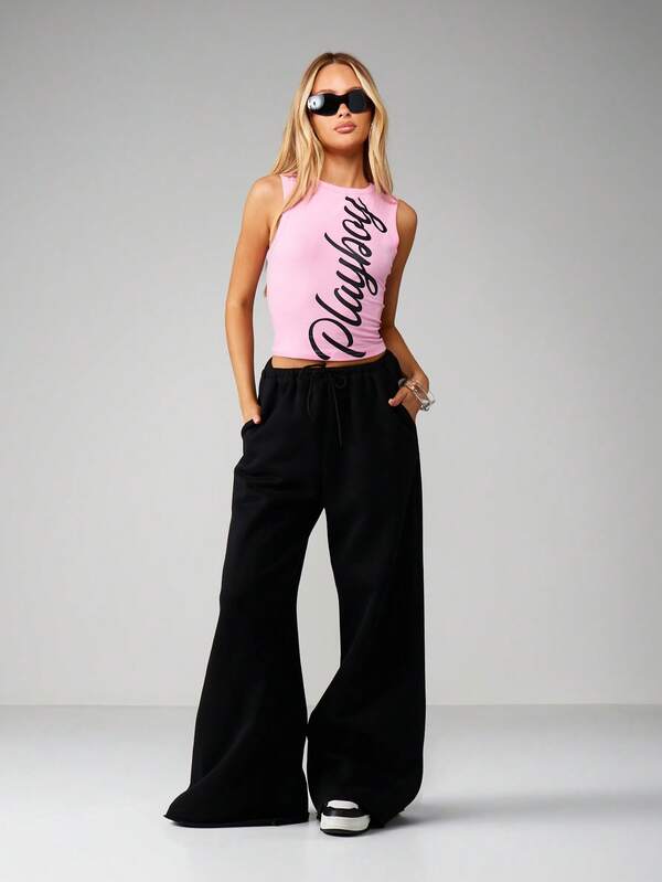 Missguided Missguided X Playboy Letter Print Sleeveless Tank Top