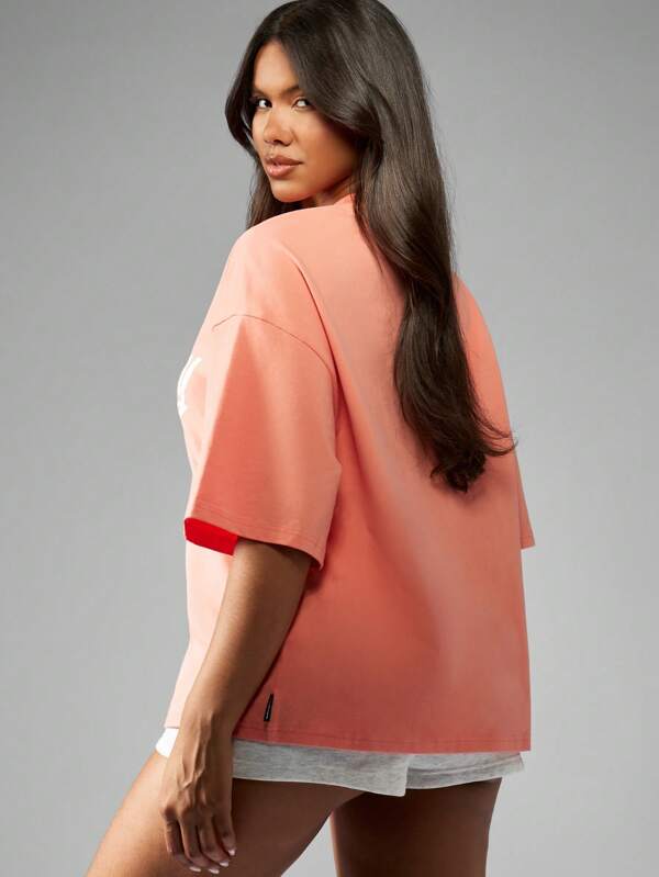 Missguided Missguided X Playboy Logo Oversized Short Sleeve Women T-Shirts