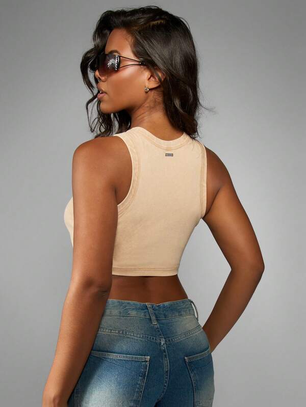 Missguided Missguided X Playboy Logo Sleeveless Crop Tank