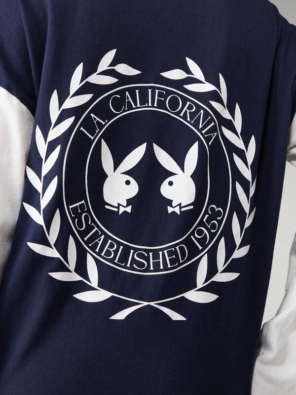 Missguided Missguided X Playboy Long Sleeve Color Block Tee With