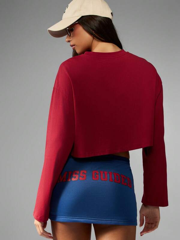 Missguided Missguided X Playboy Long Sleeve Crop Sweatshirt With Logo