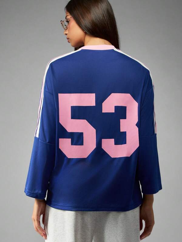 Missguided Missguided X Playboy Long Sleeve Football Jersey Top