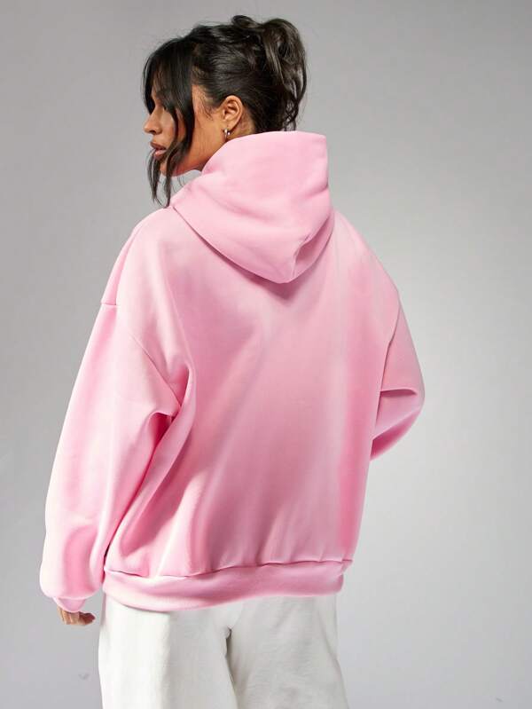 Missguided Missguided X Playboy Luxe Oversized Hoodie With Iconic Bunny Logo Embroidery