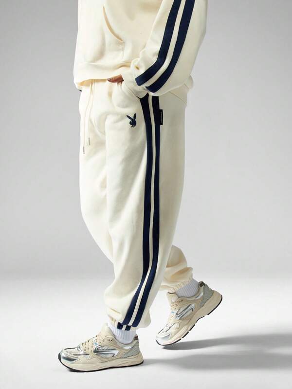 Missguided Missguided X Playboy Luxury Varsity Track Cuffed Ankle Women Sweatpants