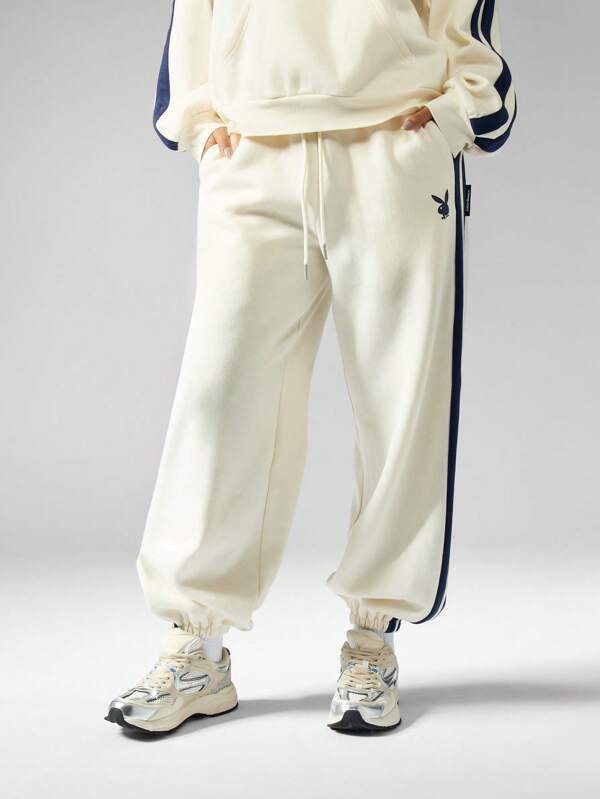 missguided Missguided x Playboy Luxury Varsity Track Cuffed Ankle Women Sweatpants