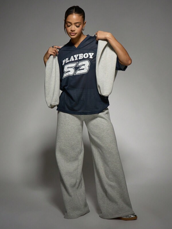 Missguided Missguided X Playboy Mesh Jersey Varsity Top With Sports Number Print