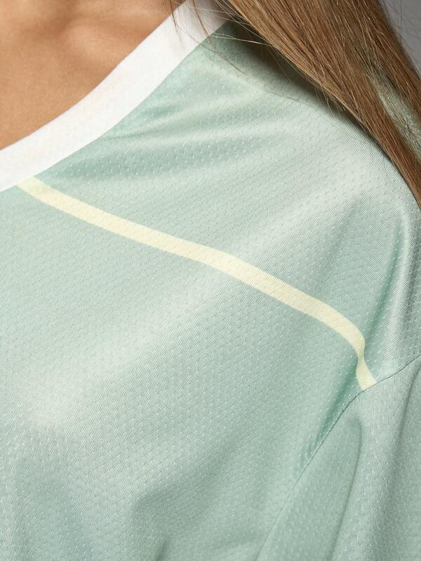 Missguided Missguided X Playboy Mint Green Y2K Aesthetic Crop Sports Short Sleeve T-Shirt