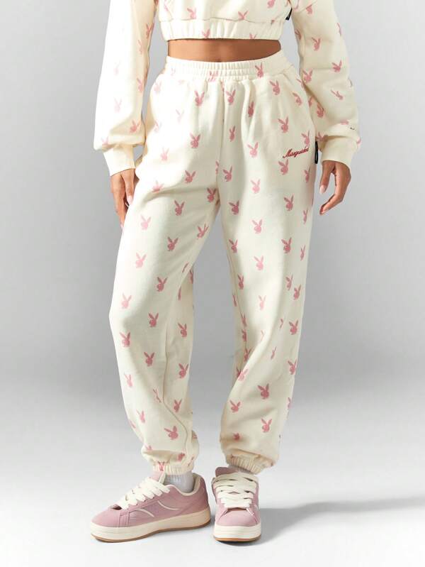 missguided Missguided x Playboy MISSGUIDED Allover Print Relaxed Fit Jogger Sweatpants