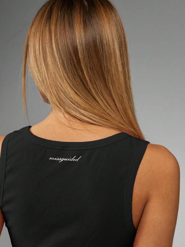 Missguided Missguided X Playboy MISSGUIDED Athletic Ribbed Racerback Tank Top