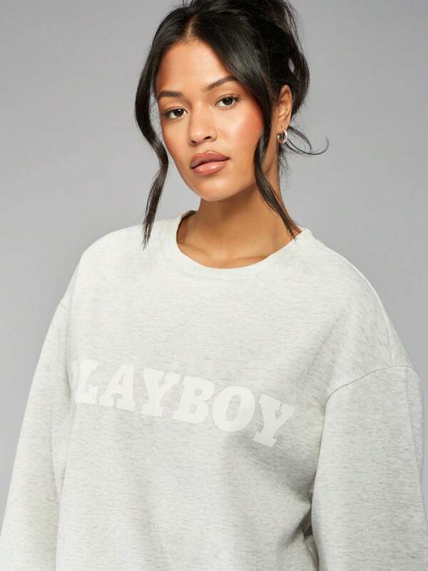 Missguided Missguided X Playboy MISSGUIDED Branded Graphic Print Sweathshirt