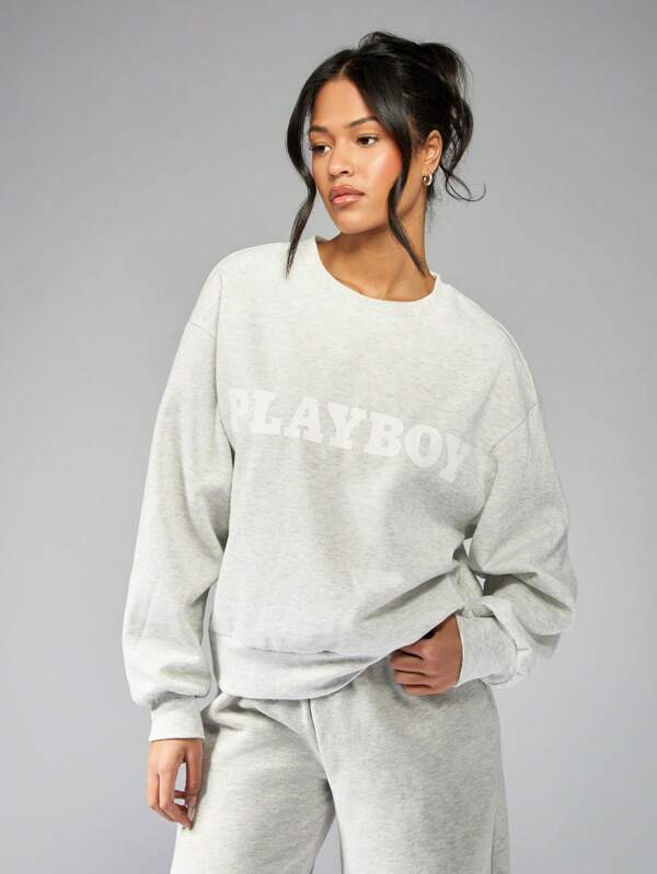 missguided Missguided x Playboy MISSGUIDED Branded Graphic Print Sweathshirt