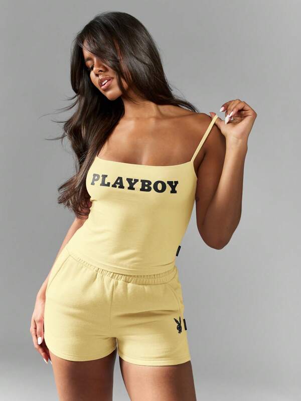 Missguided Missguided X Playboy MISSGUIDED Classic Basic Tank Cami Spaghetti Strap Athleisure Sportswear Training