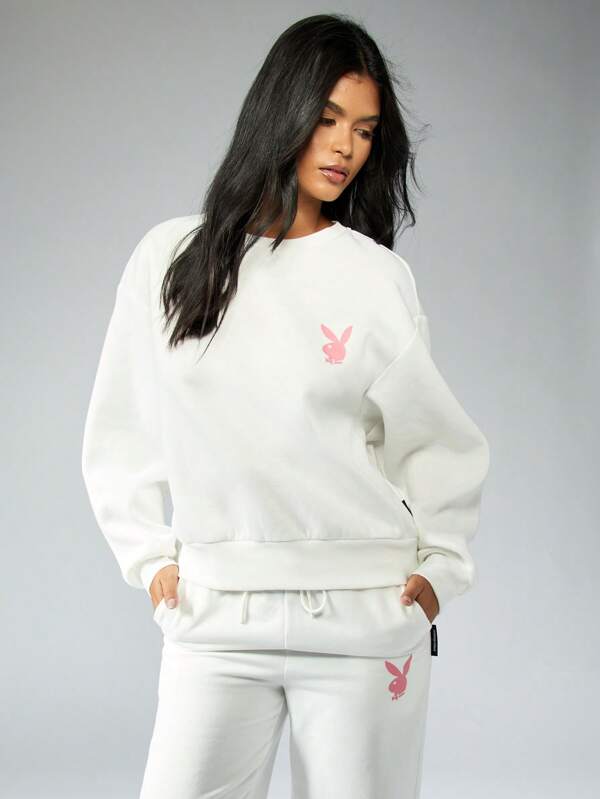 Missguided Missguided X Playboy MISSGUIDED Classic Comfort Fit Essential Sweatshirt With Small Bunny Logo