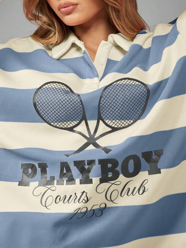 Missguided Missguided X Playboy MISSGUIDED Classic Preppy Striped Two-Piece Outfits