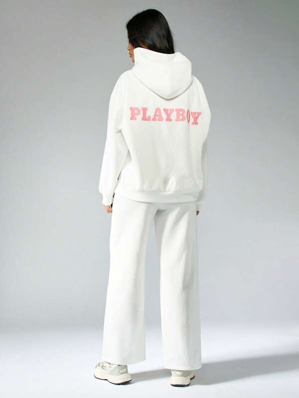 Missguided Missguided X Playboy MISSGUIDED Collaboration Straight Leg Athleisure Iconic Bunny Logo Sweatpants