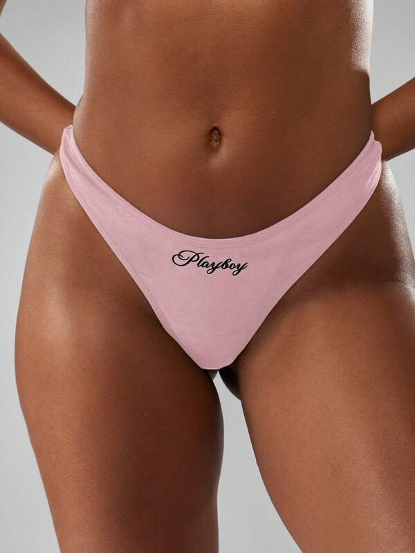missguided Missguided x Playboy MISSGUIDED High Cut Brief With Logo Print Design