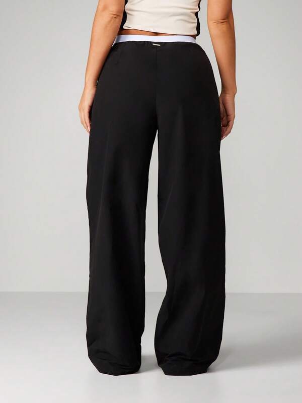 Missguided Missguided X Playboy MISSGUIDED High Waisted Wide Leg Woven Pants