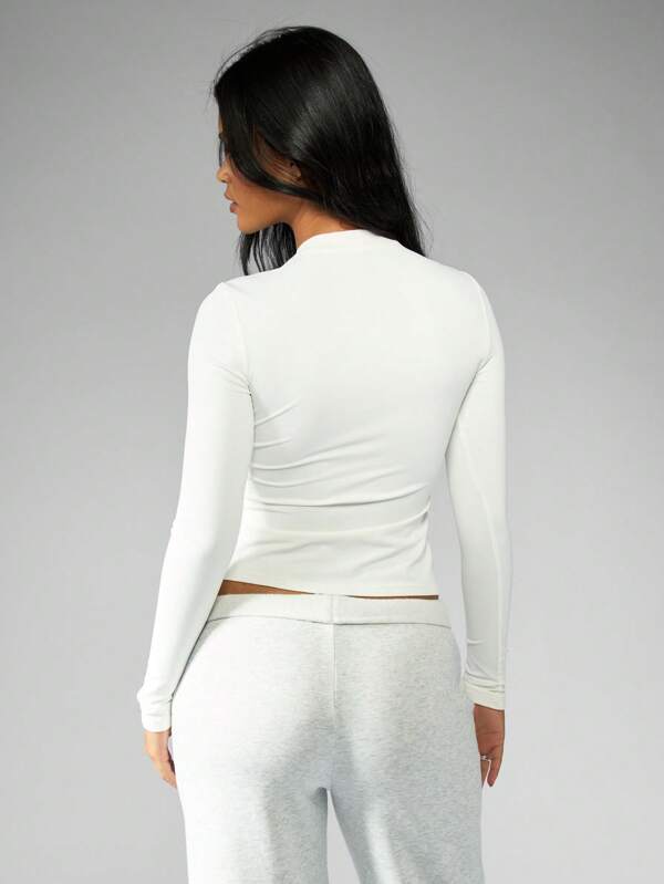 Missguided Missguided X Playboy MISSGUIDED Long Sleeve Crop Top With Bunny Logo Women Tops