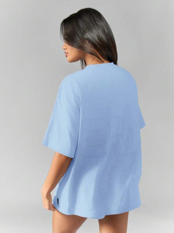 Missguided Missguided X Playboy MISSGUIDED Oversized Casual T Shirt With Applique Lettering Design