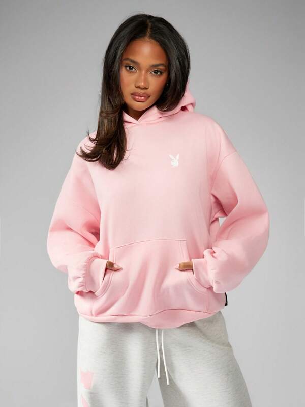 Missguided Missguided X Playboy MISSGUIDED Oversized Classic Streetwear Loungewear Cozy Fleece Sweatshirt