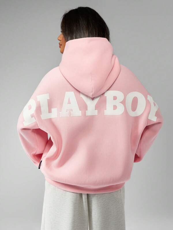 missguided Missguided x Playboy MISSGUIDED Oversized Classic Streetwear Loungewear Cozy Fleece Sweatshirt